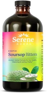 Soursop Bitters Liquid with Soursop Leaves for Gut Health & Immune Boost by Serene Herbs, Organic Herbal Blend with Black Seed, Moringa, Ashwaganda, Senna, Goat Weed & Ginger 16 fl oz |
