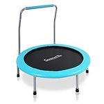 SereneLife 36" Inch Portable Fitness Trampoline – Sports Trampoline for Indoor and Outdoor Use – Professional Round Jumping Cardio Trampoline – Safe for Kid w/Padded Frame Cover and Handlebar