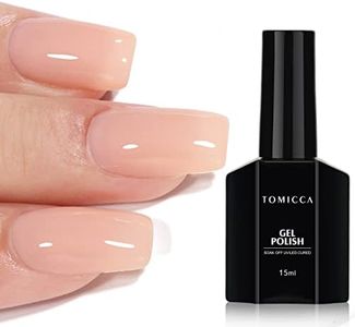 TOMICCA Nude Pink Gel Nail Polish, Translucent Jelly Neutral Color Gel Polish Soak Off Nail Gel Polish for Nail Art French Manicure at Home 15ML