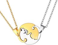 U7 Cat Friendship Necklace 18K Gold