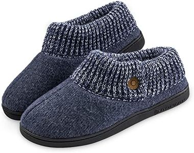 DUNLOP Pantofole Uomo Calde Ciabatte Invernali da Casa Chiuse Antiscivolo (44, Navy, numeric_44)