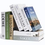 ENGYAS 9 Pcs Fake Books for Decoration,Designer Luxury Modern Fake Decorative Books for Home Bookshelf Decor,Shelves Living Room Fashion Decorative Entry Coffee Table Stacked Books Decor(9 Pcs)