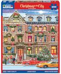 White Mountain Christmas in The City Winter Puzzles 1000 Pieces Jigsaw Puzzle for Adults Grandparents & Children