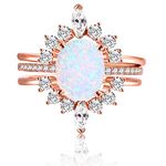 LAZLUVU Women Stackable Ring AAA CZ Rose Gold Plated Exquisite Elegant 3PCS Set Ring Jewelry Size 8