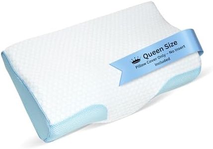 Derila Queen Size Cooling Pillowcase | Optimal Temperature Control for Your Memory Foam Pillow for Perfect Sleep. Quality Material White Pillowcase ensures Anti Snore Pillows
