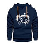 FASHION AND YOUTH Stylish Unisex Linkin Park Design Printed Hooded Hoodies | Pullover Sweatshirts for Men & Women Blue