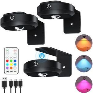 WILLED Wireless Picture Lights RGB,1200mAh Rechargeable Battery Operated Picture Lights,Puck Lights with Remote,9 RGB Colors,Dimmable&Timer,Gallery Lights,Art Display Lighting for Paintings Wireless