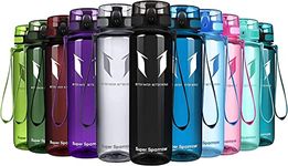 Super Sparrow Sports Water Bottle - 1000ml - Non-Toxic BPA Free & Eco-Friendly Tritan Co-Polyester Plastic - For Running, Gym, Yoga, Outdoors and Camping