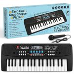 Kids Piano Keyboard with Mic 37 Keys 8 Rhythms 8 Tones 6 Demos Portable Electronic Keyboard Toy Beginners Educational Songs Recording Musical Toys 2 3 4 5 Years Boys Girls