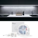 Under Cabinet Lighting, Megulla 10ft/3m 12v Dimmable Bright White 6500K LED Strip Lights with Remote for Kitchen Under Counter, Flexible Waterproof Tape LED Lights for Vanity Mirror, Bedroom