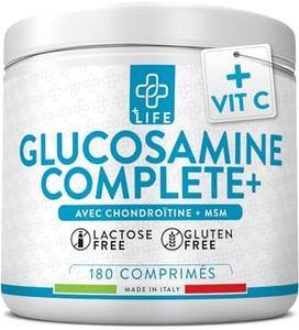 Glucosamine Chondroïtine Msm Articulation 180 Comprimés PiùLife, Avec Vitamine C Pour Le Collagene, Bien-être Du Cartilage, Des Os, Chondroitine Glucosamine Sulfate, Genoux, Épaule, Coude