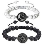 COAI My Sun and Stars Moon of My Life Lava Howlite Stone Yin Yang Couples Bracelets