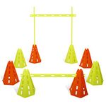 YES4ALL Agility Cones Hurdle Set 4 Green Cones + 4 Orange Cones + 4 Green Bars