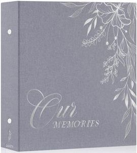 Lanpn Album Photo 10x15 600 Pochette, OURMEMORIES Grand Format Lin Tissu Album pour Horizontal Vertical Photos (Gris)