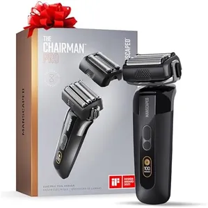 MANSCAPED® The Chairman™ PRO Men’s Foil Shaver - Two Interchangeable Blade Heads, SkinSafe® Four-Blade Foil & Stubble Trimmer, Face Shaver, USB-C & Wireless Compatible Charging, Gentle on Neck Area