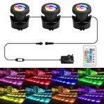 CORESLUX Underwater Pond Lights 18 LED Submersible Pond Lights Underwater Pond Lights Mains Powered Color Changing Pond Lights for Pond Aquarium Swimming Pool (3 Lights)