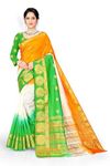Pemal Designer Independence Days Special Kanjeevaram Silk Tiranga Saree With Running Blouse Piece