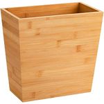 TOPZEA Bamboo Waste Basket, Rectangular Trash Can Narrow Waste Bin Garbage Can Wastebasket for Bathroom, Bedroom, Office and Home,10.5" x 5.75" x 10"