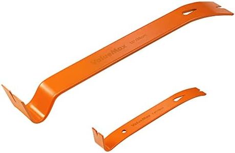 ValueMax 2-piece Flat Pry Bar Set, Includes 7-1/2” Mini Pry Bar, 15” Heavy Duty Nail Puller, Claw Bar, Wonder Bar, Corrosion Resistant Carbon Steel Made, for Kitchen Remodel, Prying Apart Boards