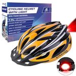 Strauss Adjustable Cycling & Skating Helmet with Detachable Visor & Safety Light | Light Weight with Ventilation | Adjustable Strap, Comfortable Chin Pad | Ideal for Men, Women & Kids (Black/Yellow)