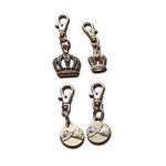 Crowns + Promise Symbol Couple Keyrings "King & Queen" Cute Small Bag Pendant Keychain Love Pair Gift for Valentine's Day Wedding Anniversary