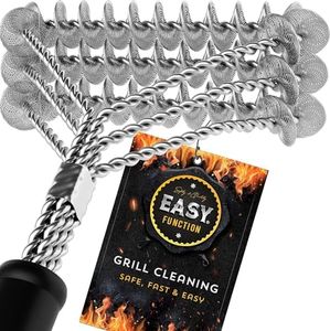 Grill Brush & BBQ Cleaning Scraper - 100% Safe Bristle Free Grill Cleaner - Best Barbecue Brush for Porcelain Propane Electric Infrared Stainless Steel Gas Iron & Weber Grill Grates