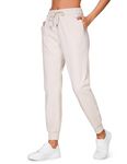 CRZ YOGA 4-Way Stretch Workout Joggers for Women 28" - Casual Travel Pants Lounge Athletic Joggers with Pockets Milky White X-Small