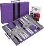 Get The Games Out Top Backgammon Set - Classic Board Game Case - Best Strategy & Tip Guide - Available in Small, Medium and Large Sizes (Purple, Medium)