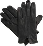 Isotoner Men's Stretch Leather smarTouch Gloves, Black, Medium