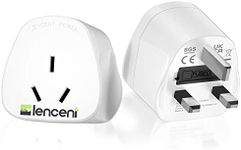 LENCENT 2X AU to UK Plug Adapter, G