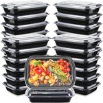 [30 Pack] Meal Prep Containers Reusable 1 Compartment, Microwave, Freezers & Dishwashers Safe - BPA Free Food Prep Containers with Lids - Stackable Salad Lunch Box