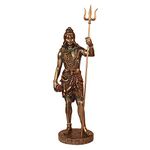 Kartique Resin Shiva Bhagwan Statue Murti Standing with Trishul for Home Decor Pooja Room Shivji Idol Showpiece Height 20 Inch Multi Color Size Small