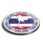 1 x Round Coaster - Thailand Map Bangkok Travel Asia Cork Backed MDF Glossy Tea Coffee Accessory #5165