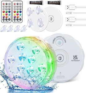 Qoolife Rechargeable Submersible Pool Lights with Remote, Waterproof Underwater Charging Battery Operated Controlled 25 Color Changing LED with Magnet Floating Lights Pool Pond Decoration (2 Pack)