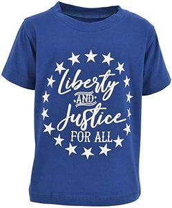 Boys 4th of July Shirt Kids Patriotic Shirt for Fourth of July (10, Liberty & Justice) Blue