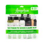 Angelus Ultimate Sneaker Cleaner Kit, Leather Cleaner, Protector, Deodorizer, Conditioner, Brush, & Cloth- Also Great for Boots, Furniture, Car Interior- 6 Piece Set, Clear, 6 Piece Set