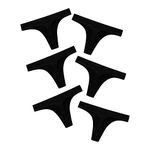 DEANGELMON Seamless Thongs for Women Comfortable Low Rise Underwear No Show Thong Panties Stretch Multiple Pack, Black - 6 Pack, X-Large