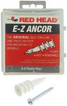 E-Z Ancor 25 Qty Red Head EZ Ancor Nylon Plastic Self Drilling Drywall Anchors with Screws,Up to 75 Lbs,EZP25,White