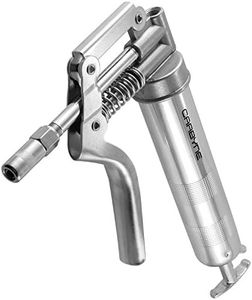 Carbyne Pistol Grip Mini Grease Gun, 3000 PSI, Heavy Duty Professional Quality, Knurled Steel Barrel. 12 inch Heavy Duty Reinforced Flex Hose, 4 inch Rigid Tube & Coupler. 2-Way Loading