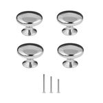 ShipeeKin 4X Silver Polished Chrome Cabinet Knobs Round Mushroom Drawer Door Knob Pull Handles 30mm for Cupboard Wardrobe Dresser Bedroom Bathroom Racks Furniture ect.