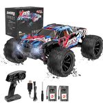 EVARY 1:16 Remote Control Cars with Lights, 40KM/H High Speed RC Car for Boys Kids Adults and Girls, 2.4GHZ 4WD Off Road Monster Truck with 2 Batteries for 55min Play, 50 Meter Range