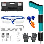 Aolawco Concrete Nail Gun Kit, 5 Speed Removable Manual Steel Nail Gun for Ceiling/Fixture Install/Wire Hider, Removable and Cleanable Nail Gu n Cordless(Green, No Nails)