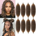 Springy Afro Twist Hair Pre Fluffed Marley Twist Braiding Hair Spring Twist Hair Wrapping Hair (4/27, 16 inch(Pack of 8))