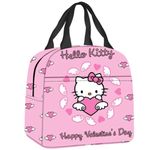 Hellokiitty Lunch Bag, Hellokiitty Lunch Insulation Bag Meal Bags School Student Lunch Bags Reusable Insulated Cooler Lunch Bag Leakproof Portable Lunch Box for Work School Picnic Travel Beach (Pink)