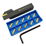 ASZLBYM Lathe Grooving Tool Holder Grooving Cut-Off Tool Holder MGEHR1616-2 With 11pcs MGMN200-G Indexable Carbide Grooving Inserts
