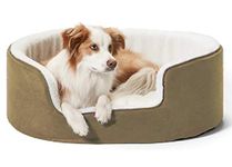 Petslover Warm Fleece Winter Beds Round Shape Reversible Ultra Soft Ethnic Designer (Export Quality) Bed with Cushion Pillow for Dog/Cat (Beige, Medium)