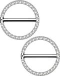 OUFER Body Piercing Titanium Nipple Piercing Rings 14G Nipple Bars Clicker Nipple Rings Nipple Barbell Piercing Jewellery Nipple Piercing Bars