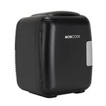 MONCOOK Mini Fridge For Bedrooms - Small, Portable & Quiet Mini Fridges For Skincare, Medicine, Food & Drinks - Cooling & Warming Function - Perfect For Home, Office, Car Or Travel - 9L - Black Mono