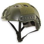 QHIU Tactical Helmet PJ Type Lightweight Protective Fast Helmet for Airsoft Paintball CS Game Outdoor Sport with Goggles (OD-2)