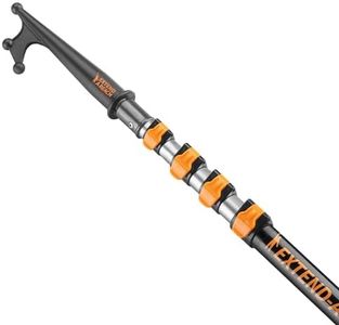 Telescoping Boat Hook Pole for Docking // 7-18 ft Extension Push Pole for Boating // Aluminium Dock Pole with Hook // Multi-Purpose Telescopic Pole: Non-Slip, Durable, Floating, Lightweight & Sturdy